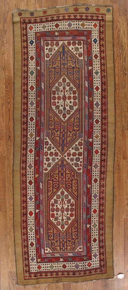 antique hamedan camel hair runner