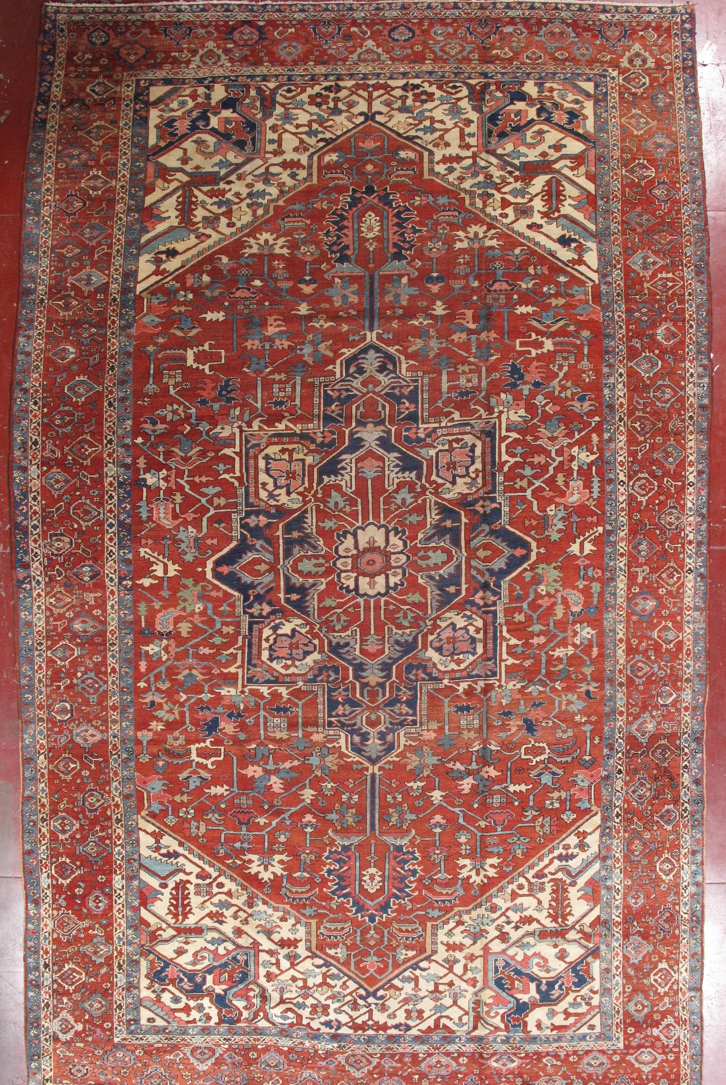 antique serapi carpet