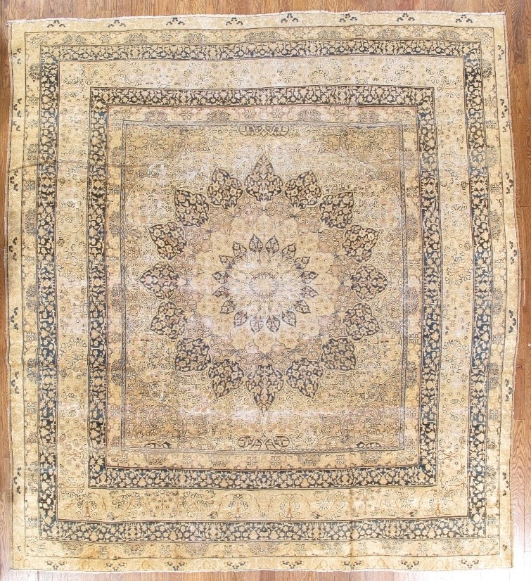 antique kerman lavar carpet