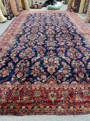 ANTIQUE SAROUK BLUE MAHAJERAN