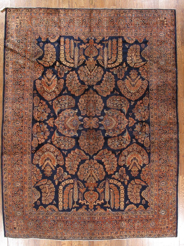 antique blue sarouk carpet