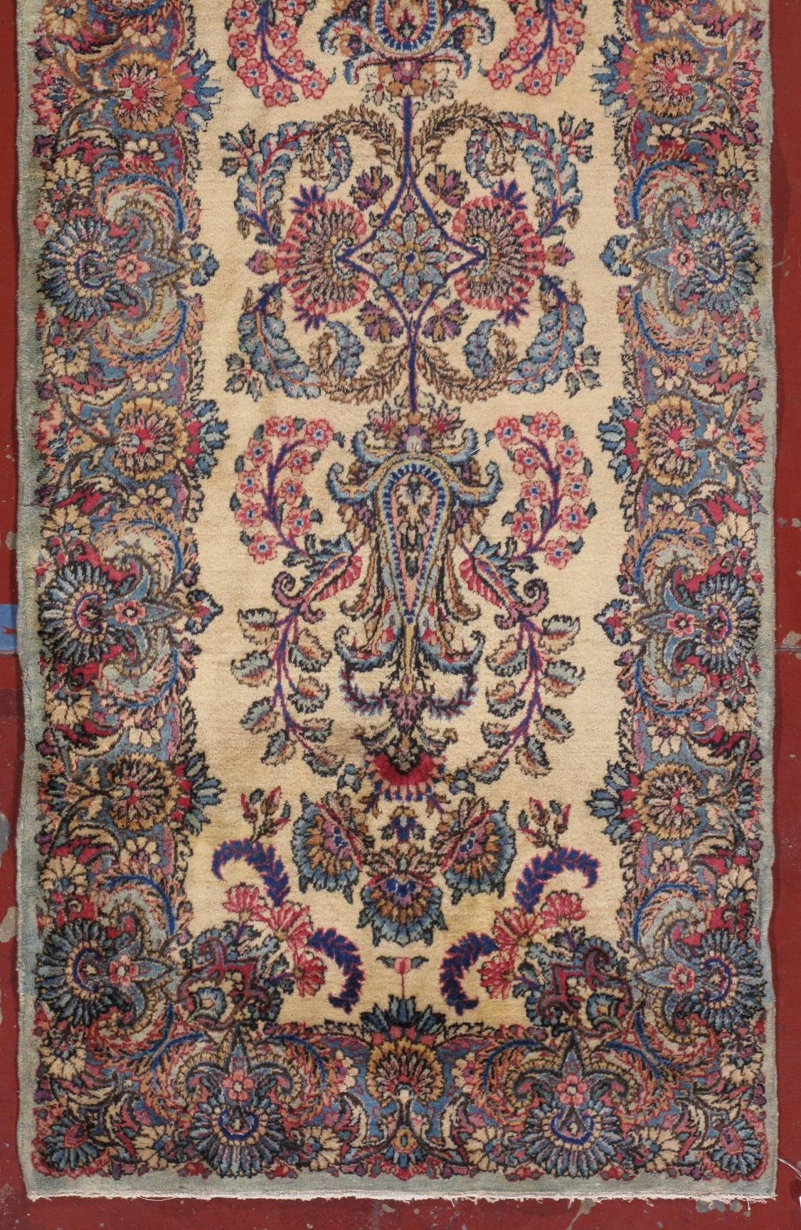 antique kerman lavar  runner