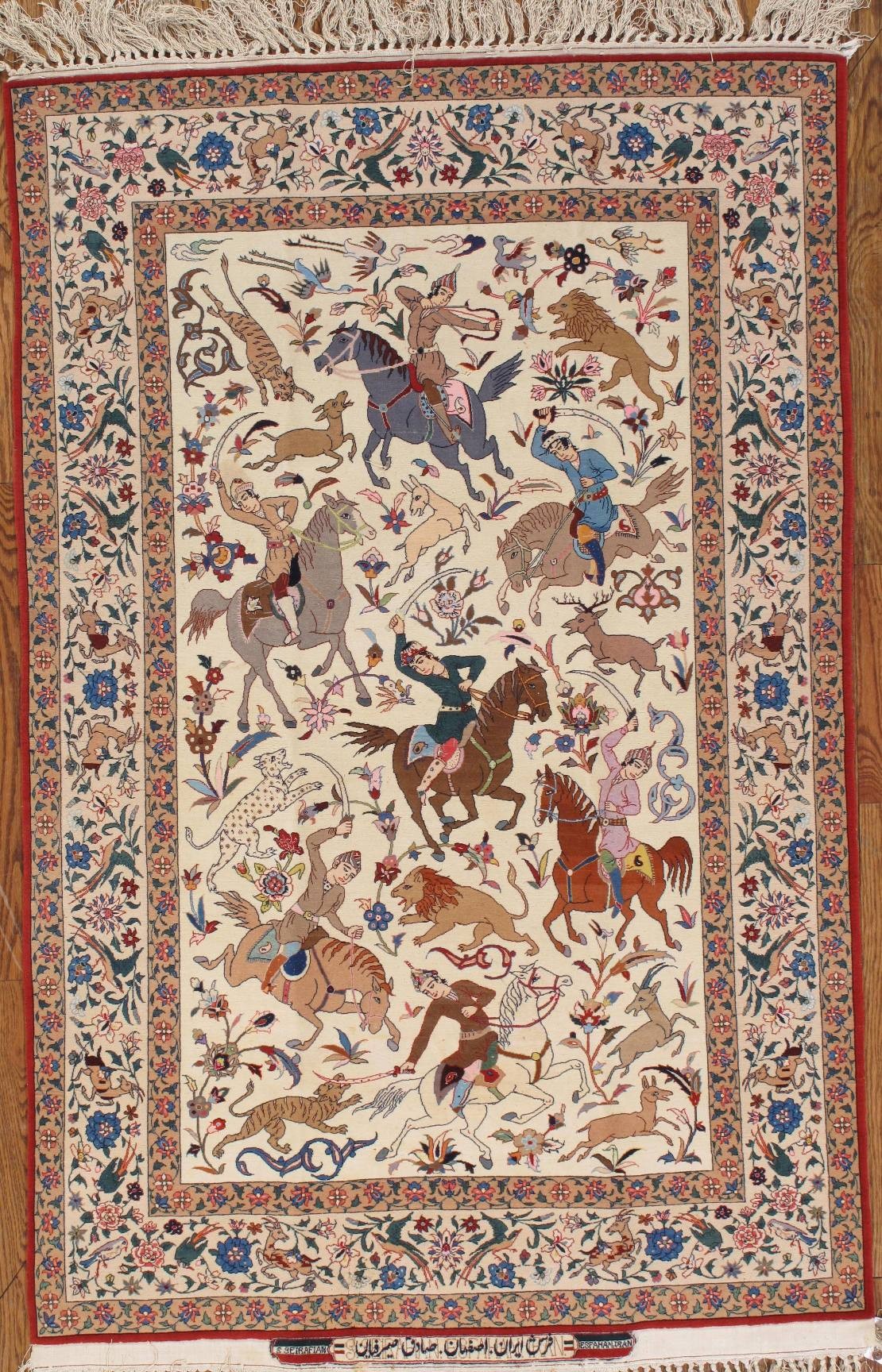a semi antique esfahan rug