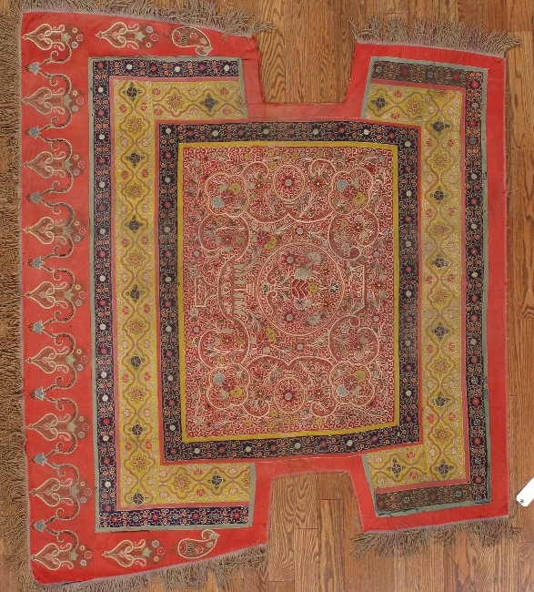 antique embroidery rashet rug