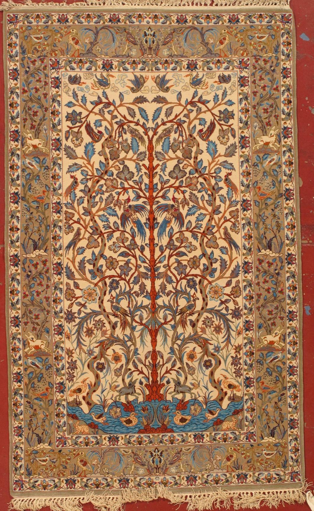 a semi antique esfahan rug