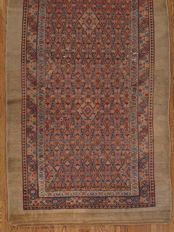 ANTIQUE HAMEDAN CAMEL HAIR RUNNER