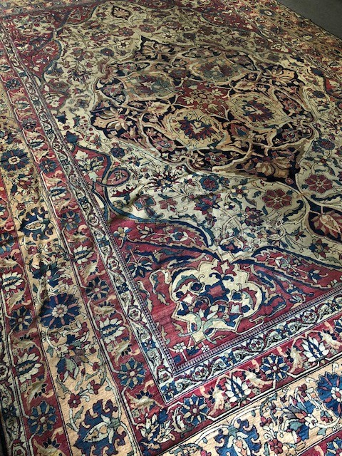 antique kerman lavar carpet
