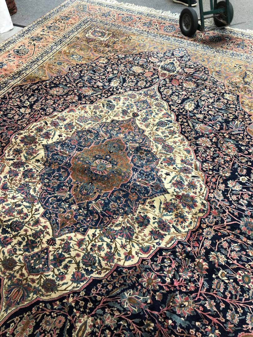 antique kashan mohtesham carpet