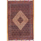 antique senneh with 7-coloure silk foundation rug