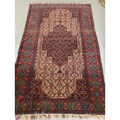 antique senneh with 7-coloure silk foundation rug 