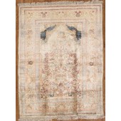 antique tabriz silk rug