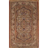 antique kerman embroidery rug